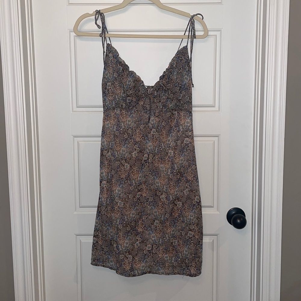 Vici Brown Floral Slip Dress